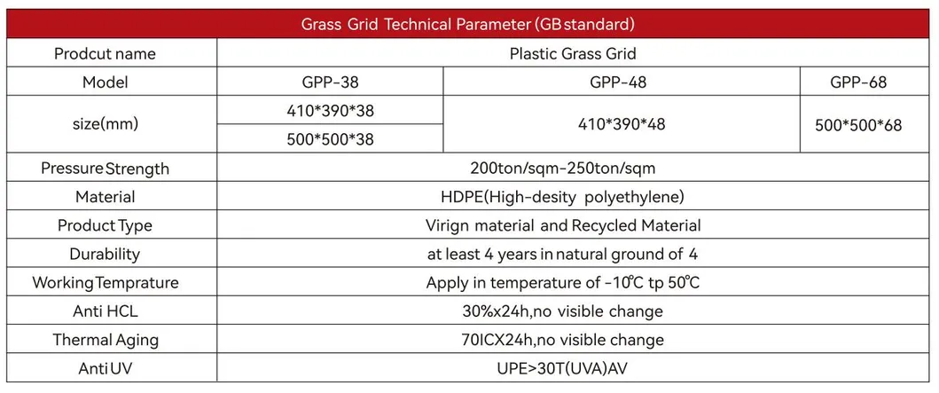 حفرة العشب البلاستيكية حفرة العشب البلاستيكية HDPE حفرة الحصى في حديقة وقوف السيارات 8