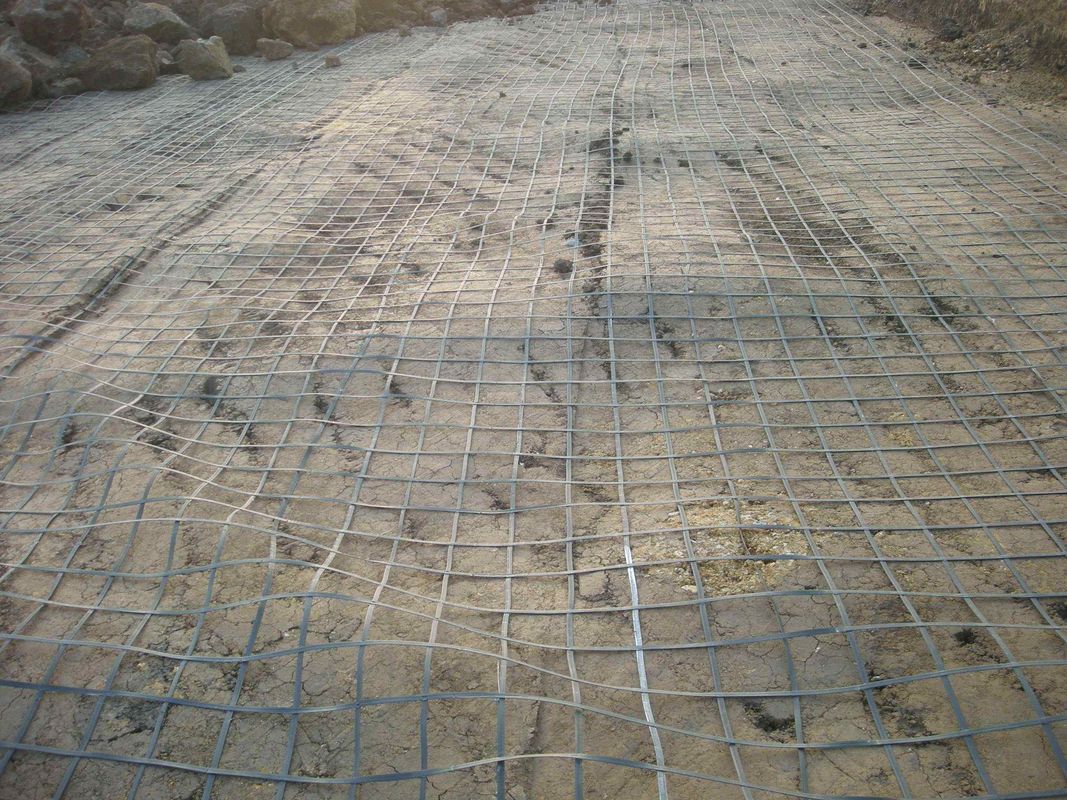 PET ذات اتجاهين تمتد لحام ثنائي المحور لا يتجزأ موزع منتجات Geogrid