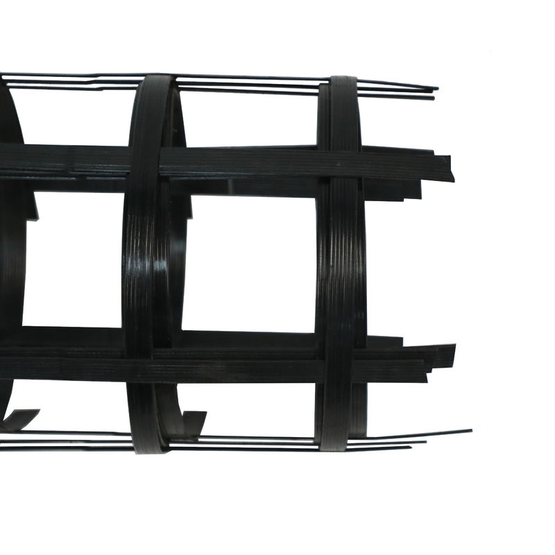 عالية القوة ثنائية المحور البوليستر PET جيوتكستايل Geogrid للطرق الفرعية 50kn / M-50kn / M