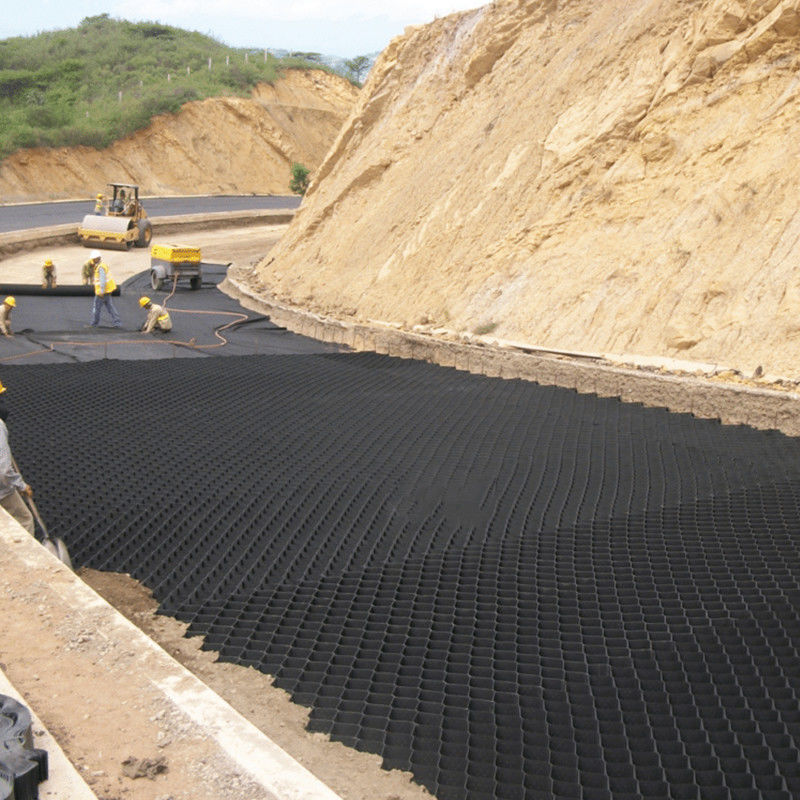 مكافحة التآكل 50 مم Hdpe Geocell لتعزيز التربة على الطريق هيل المنحدر