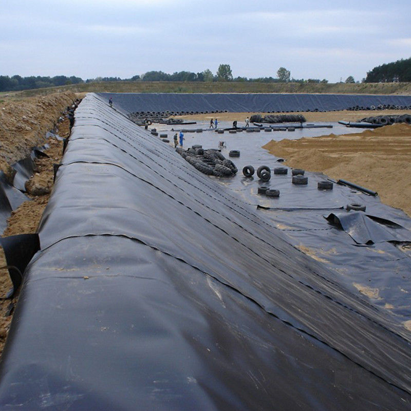 حاويات المياه المقاومة للماء HDPE Geomembrane Pond Liner لخزانات المياه مزرعة الجمبرى السمكية 0.2 - 2.5mm