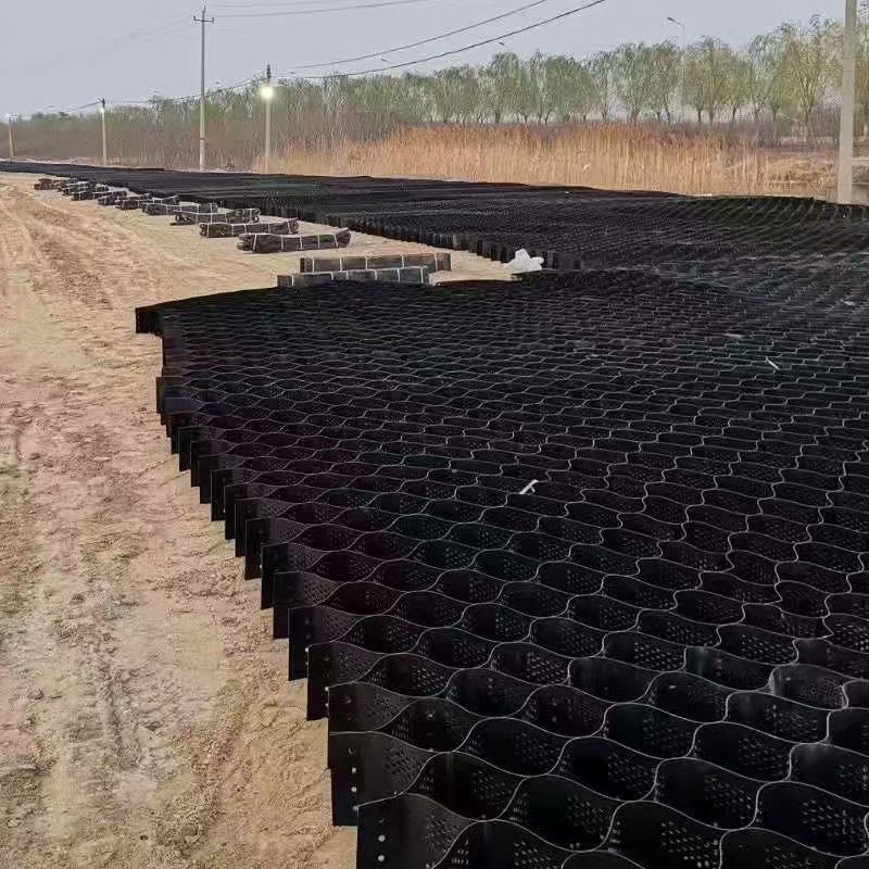 نظام الحبس الخلوي عالي النسيج حشيش العسل HDPE Geocell للطريق الأساس حماية المنحدرات موقف للسيارات طريق القيادة الحائط