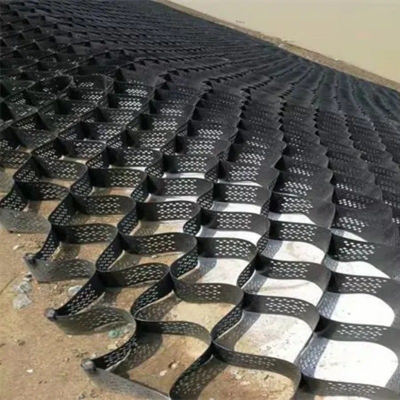 250mm 75mm 100mm 150mm Hdpe Geocell نسيج عالي HDPE شبكة الحصى المزروعة بالعسل Geocell البلاستيكي مباشرة السعر المصنع