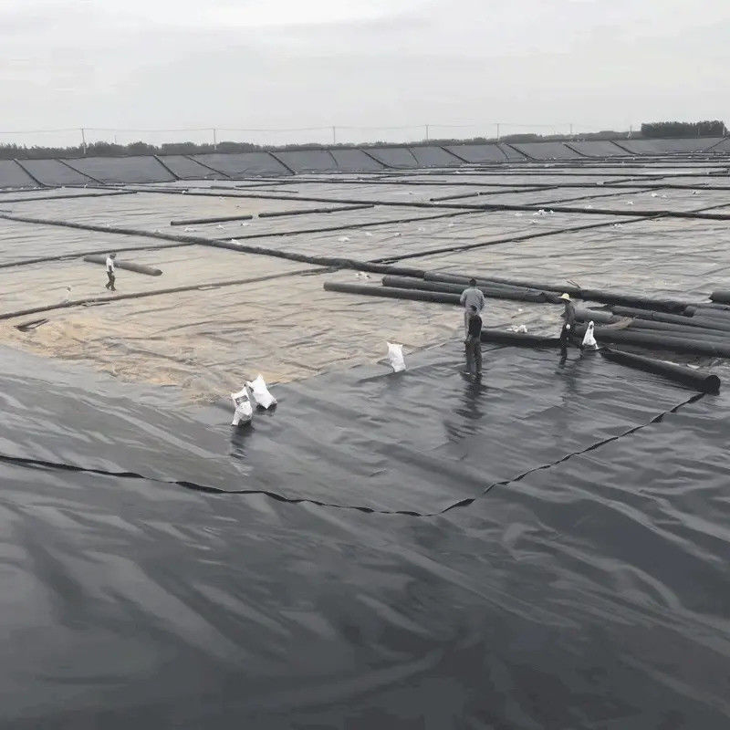 بطانة بركة ذات غشاء أرضي HDPE أسود عالي الجودة 0.5 مم - 2.0 مم لتربية الأسماك وبرك تربية الأحياء المائية وخزانات تخزين المياه وعزل السدود
