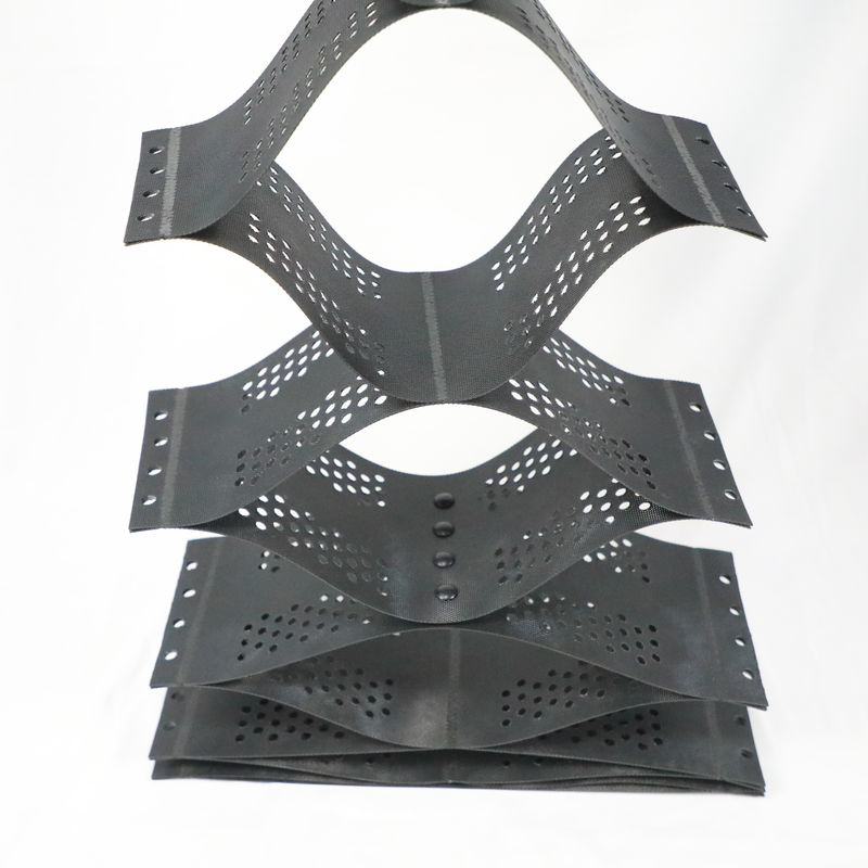 HDPE Geocell البلاستيكي الشبكة المرصوفة الأسود HDPE Geocell لتعزيز القبو الناعم مستقر الحصى منخفض التكلفة Geocell في بناء الطرق
