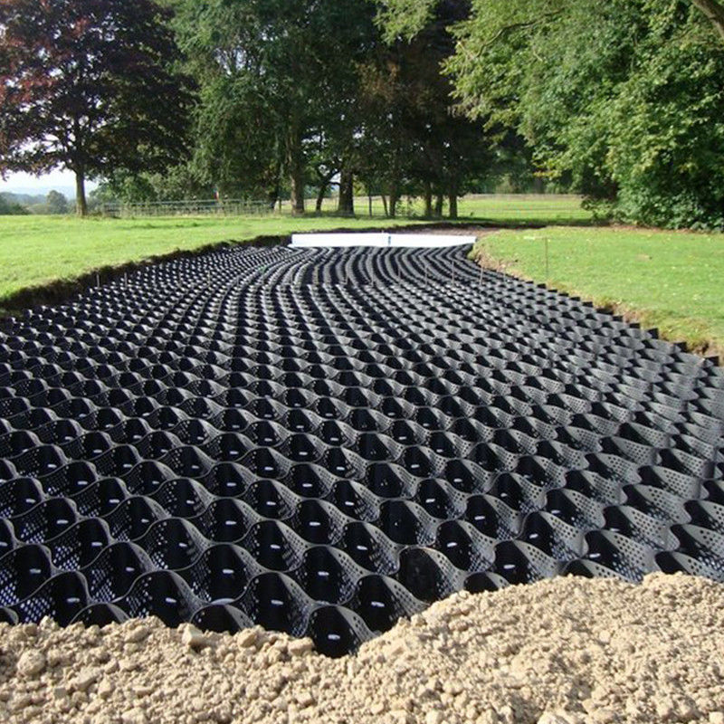 الشبكة الأرضية البولي إيثيلين حشيش العسل Geocells البلاستيك HDPE العشب المنفذ المعبات الحصى الشبكة HDPE Geocell للطريق