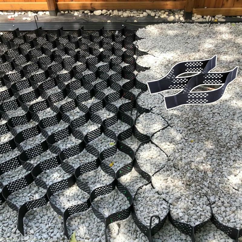 شبكة جيوسيل بلاستيكية من البولي إيثيلين عالي الكثافة مرصوفة جيوسيل من البولي إيثيلين عالي الكثافة لتقوية الأساسات اللينة منخفضة التكلفة مثبت الحصى جيوسيل في بناء الطرق